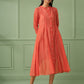 Coral Cotton Stripe Jacket Dress