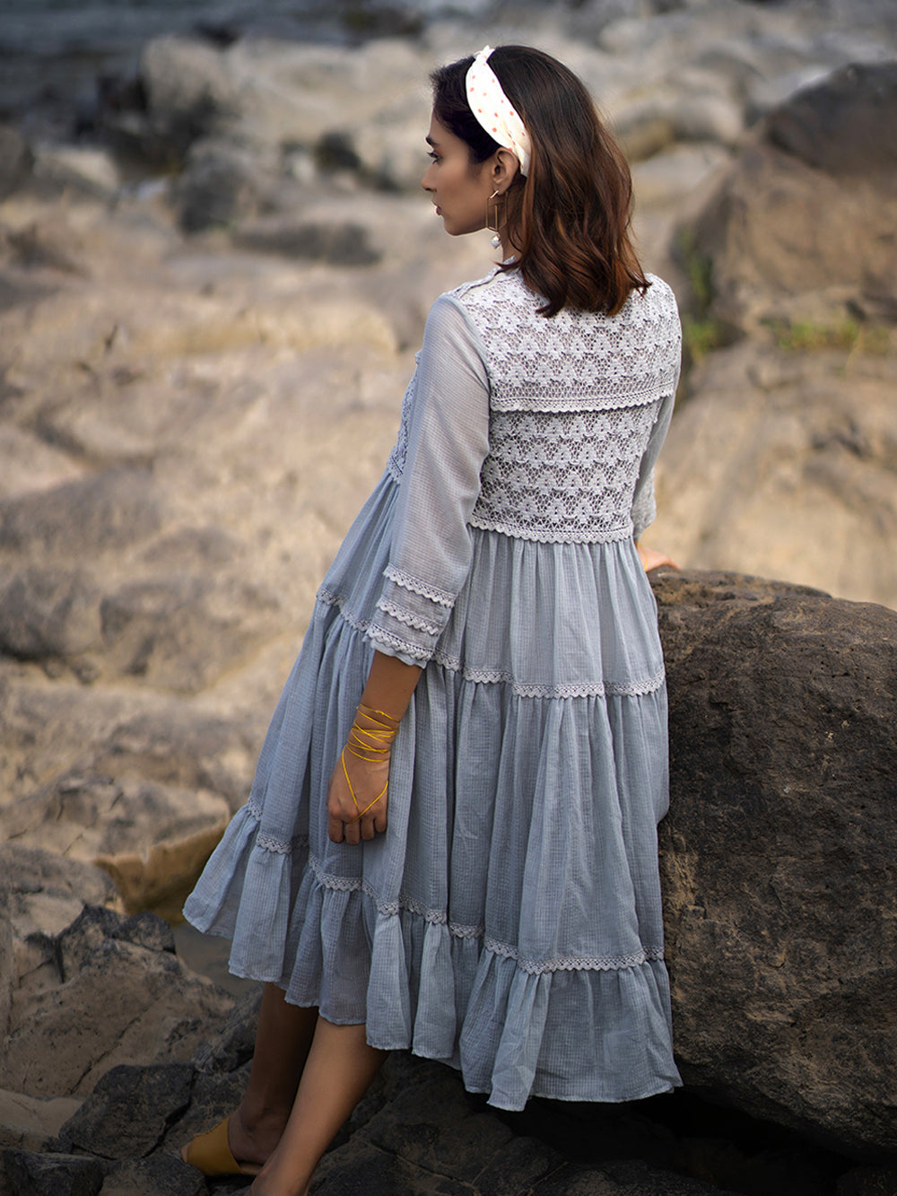 Grey Kota Tiered Dress