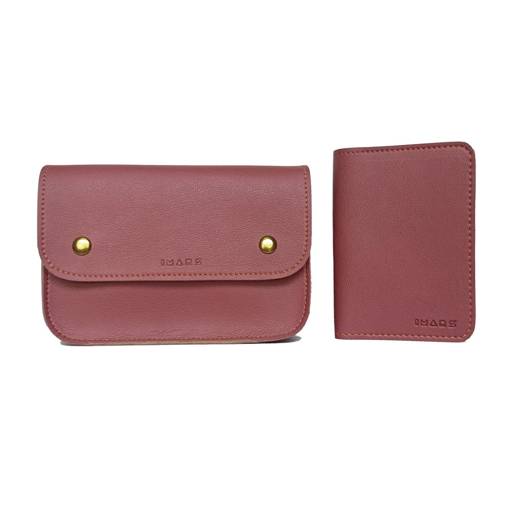 Dark Pink Vegan Leather Clutch