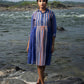 Indigo Chanderi Gathered Dress