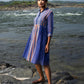 Indigo Chanderi Gathered Dress