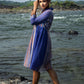 Indigo Chanderi Gathered Dress