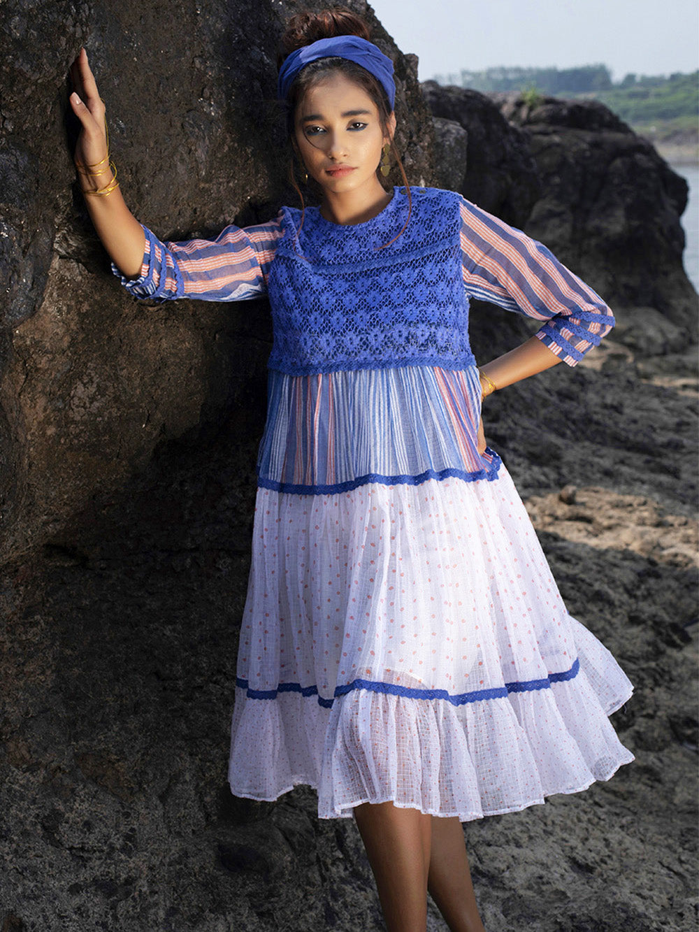 Indigo & Ivory Kota Tiered Dress