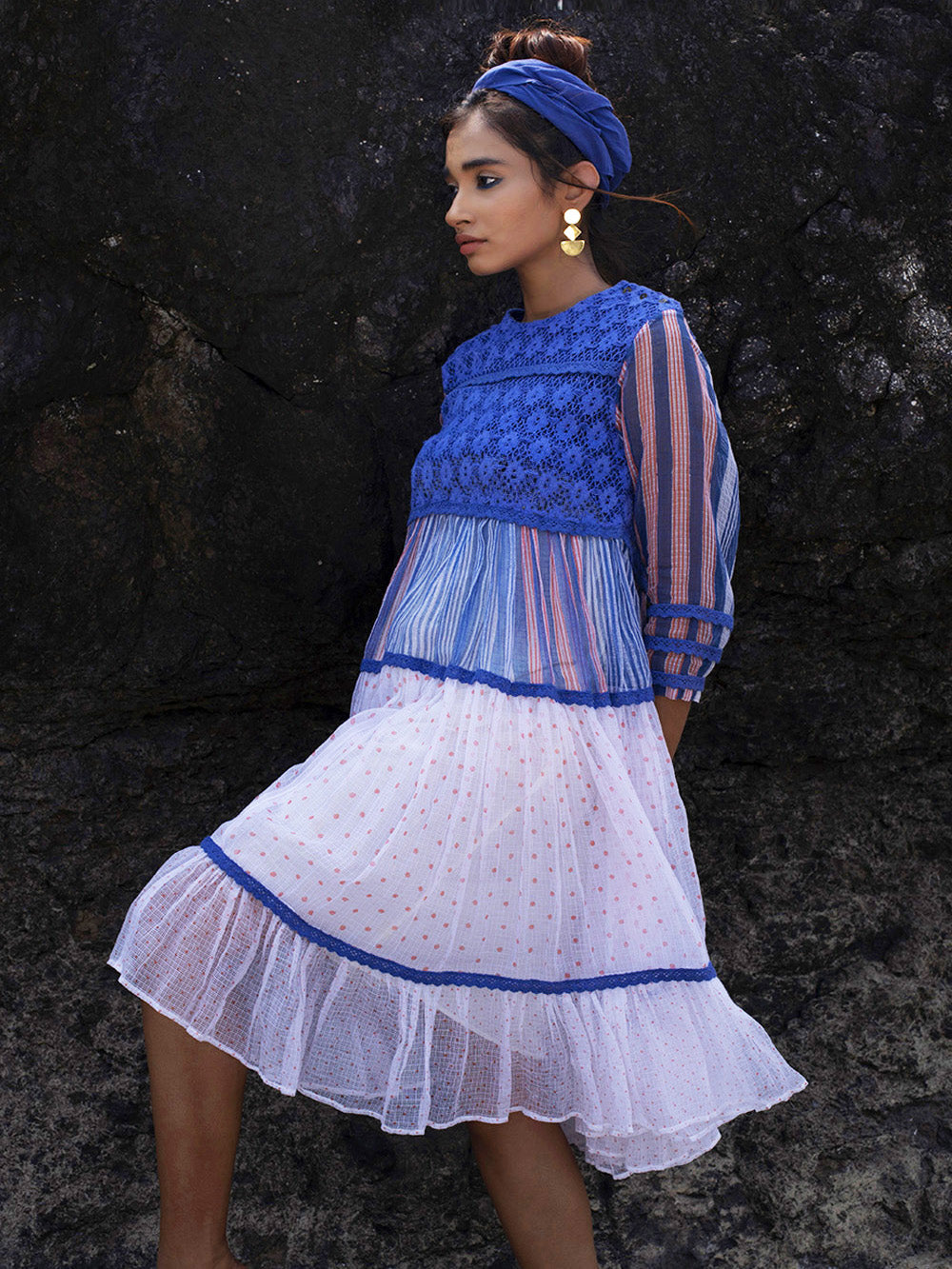 Indigo & Ivory Kota Tiered Dress