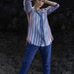 Indigo & Peach Chanderi Shirt with Pants Set