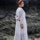 Ivory Chanderi Tiered Dress