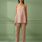 Old Rose & Beige Cotton Shirt with Pants Set