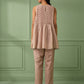 Old Rose & Beige Cotton Shirt with Pants Set