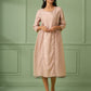 Old Rose Cotton Silk Gathered dress