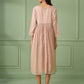 Old Rose Cotton Silk Gathered dress