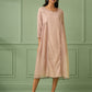 Old Rose Cotton Silk Gathered dress