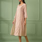 Old Rose Cotton Silk Gathered dress