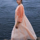 Peach Chanderi Maxi Dress