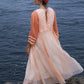 Peach Chanderi Maxi Dress