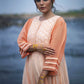 Peach Chanderi Maxi Dress