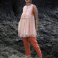 Peach Chanderi Top with Pants Set