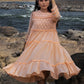 Peach Kota Tiered Dress