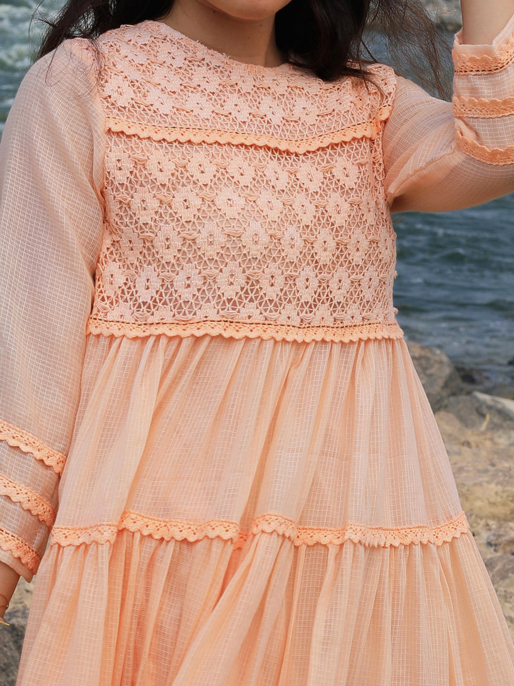 Peach Kota Tiered Dress