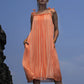 Peach Organza Strap Dress