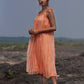 Peach Organza Strap Dress