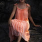 Peach Organza Strap Dress