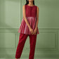 Red Cotton Shirt with Pants Set