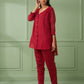 Red Cotton Shirt with Pants Set