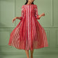 Red Cotton Stripe Jacket Dress