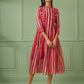 Red Cotton Stripe Jacket Dress