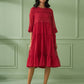 Red Cotton Tiered Dress