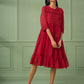 Red Cotton Tiered Dress