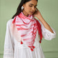 Red Shibori Dyed Cotton Stole