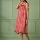 Red Striped Organza Dress