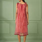 Red Striped Organza Dress