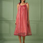 Red Striped Organza Dress