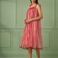 Red Striped Organza Dress