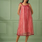 Red Striped Organza Dress