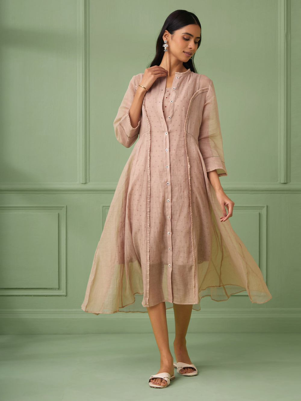 Rose Gold Cotton Jacket Dress