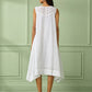 White Cotton Asymmetrical Dress