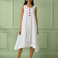 White Cotton Asymmetrical Dress