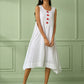 White Cotton Asymmetrical Dress