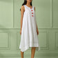 White Cotton Asymmetrical Dress