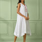 White Cotton Asymmetrical Dress