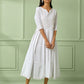 White Cotton Flared Dress