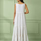 White Cotton Flounce Dress