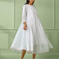 White Cotton Gathered Dress