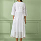 White Cotton Gathered Dress