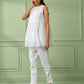 White Cotton Gathered Top