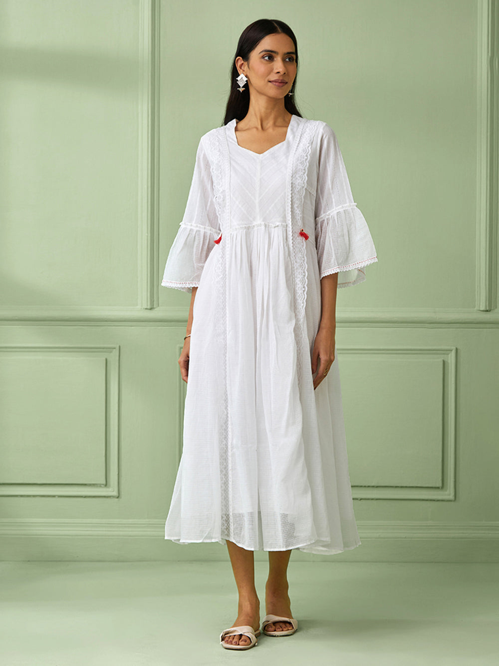 White Cotton Kalidar Dress