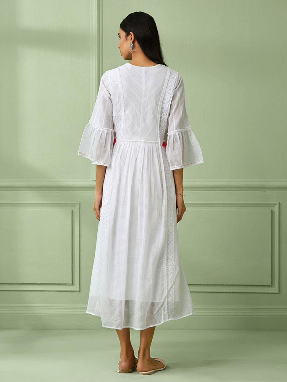 White Cotton Kalidar Dress